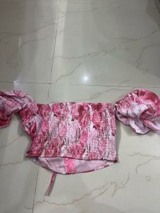 New Urbanic Sweetheart Neck Pink Crop Top