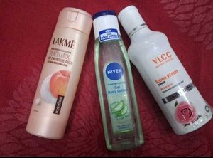 Lakme, Nivea Lotions ,Vlcc rose water