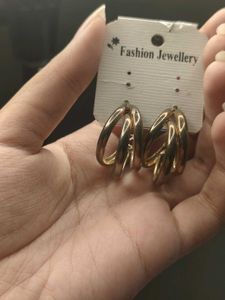 Gold Triple Hoop Earrings