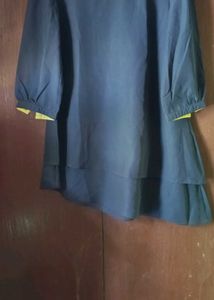 Navy Dress w/ Yellow Collar