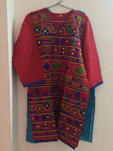 Embroidered Red Kurti