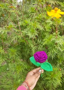 Crochet Dark Purple Rose 💜