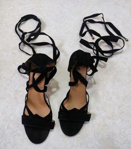 STALK Women Lace Up Block Heel Sandals