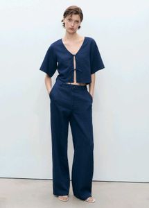 Denim bow Top