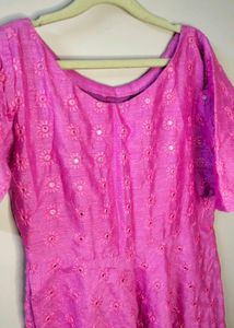 Pink Embroidered Dress