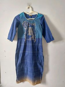 Beautiful Blue Design Printed Kurti