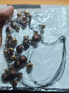Beaded Layered Necklace And earrings