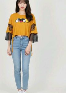 This is a orange korean top