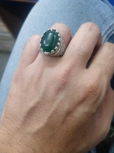 Green Stone Silver Ring