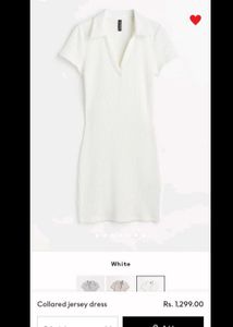 Hnm Collared Jersey Bodycon Dress In White