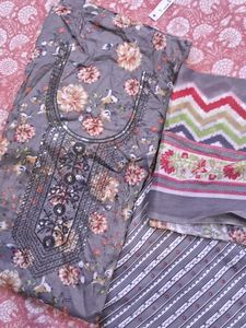 Floral Grey Kurta Set