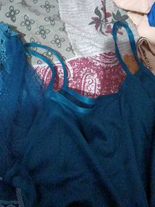 teal net western dress