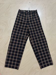 Plaid Wide Leg Trousers