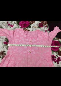 Pink Kurti With Beautiful Print