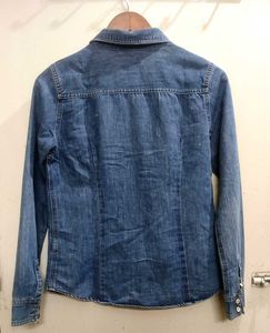 Navy Blue Color Denim Shirt M Size