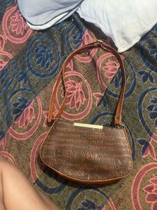 Brown 'New York, Paris' Bag