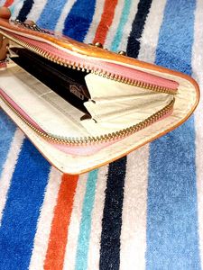 Peach Wallet with Silver Embellishments