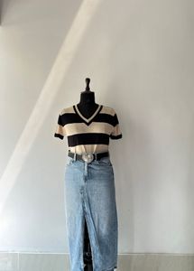 Striped V-Neck Tee