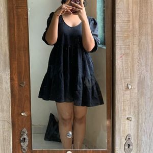 Black Puff Sleeve Dress