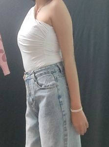 Chic White One-Shoulder Bodysuit