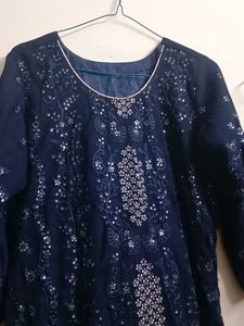 Elegant Navy Blue Kurta Set