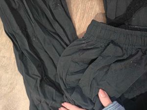 Black parachute pants