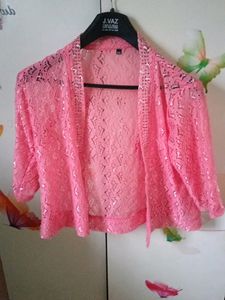 Pink Lace Shrug