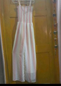 Striped Jumpsuit With Shrug