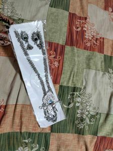 Silver Oxidized Necklace &amp; Earring Set