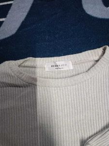 Ribbed Ruffle Trim Top