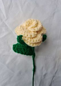 Handmade Crochet Flower Single Rose