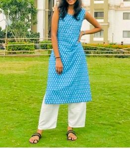 Blue Printed Kurta