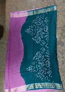 Pink &amp; Teal Bandhani Dupatta