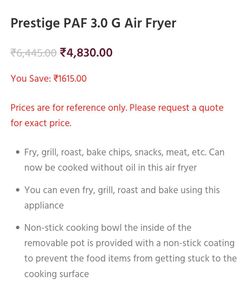 Prestige Air Fryer