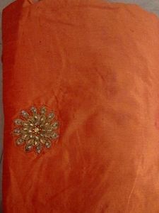 Embellished Orange Saree