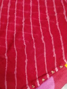 Red Striped Saree