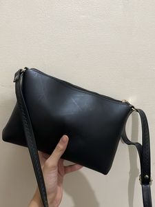 Black Crossbody Bag with Charming Bracelet