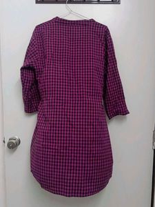 Cute Purple Checkered Dress