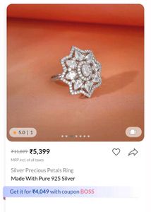 GIVA Petals Floral Silver Ring