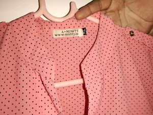 Pink Sleeveless Button Down Top