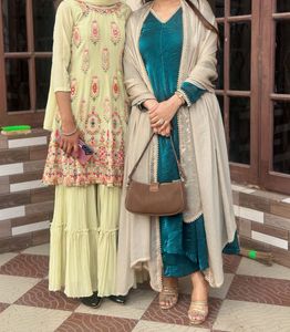 Teal Jimmy Choo Plazzo Kameez