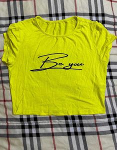 Neon Yellow 'Be You' Crop Top