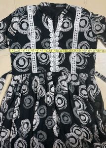 Patterned Black Dress