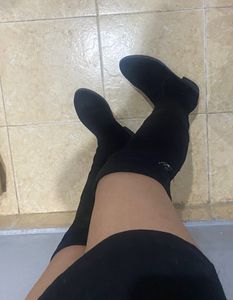 Black Thigh High Boots