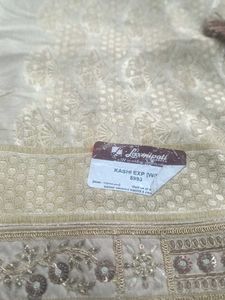 Elegant Gold Embroidered Sari