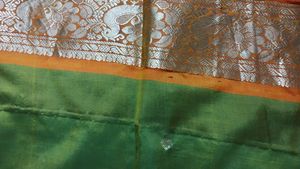 Beautiful Green &amp; Orange Color With Blouse