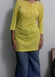 Pinterest Aesthetic Yellow Kurta Top
