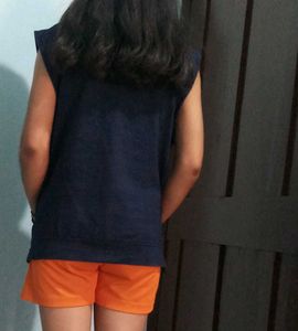 Navy blue Sleeveless Jacket