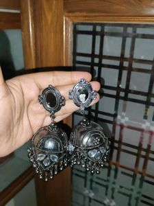 Oxidized Jhumka Earrings