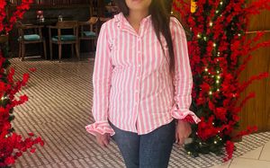 Striped Pink & White Shirt